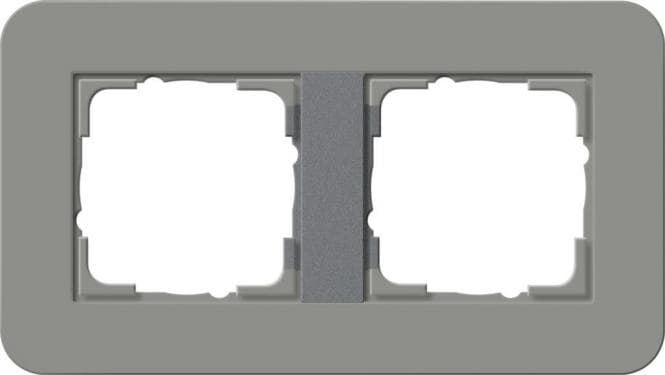 GIRA 0212423 Abdeckrahmen 2fach E3 Dunkelgrau/Anthrazit Soft-Touch