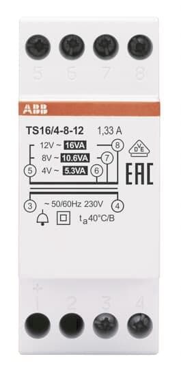 ABB Klingeltransformator TS16/4-8-12 16VA 4-8-12VAC 2CSM228625R0812