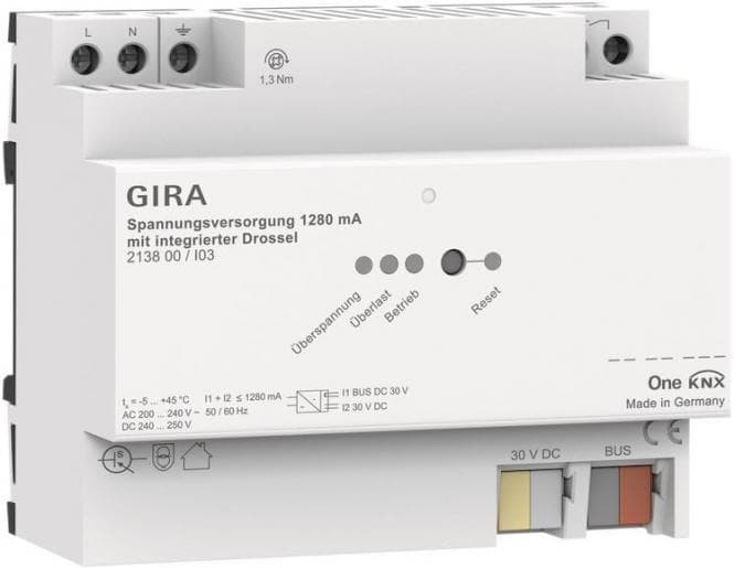 GIRA 213800 Spannungsversorgung 1280mA Drossel OneKNX REG
