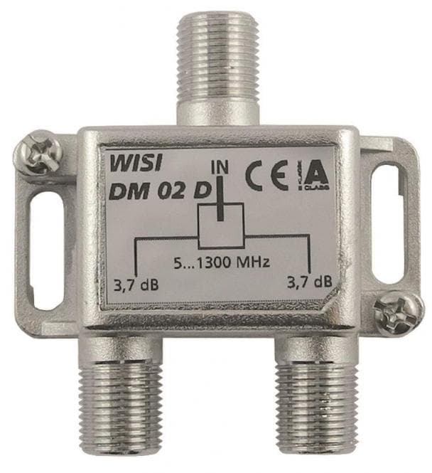 WISI Verteiler 2-fach DM02D 5-1300MHz 3,7dB Klasse A (+10dB)
