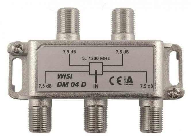 WISI Verteiler 4-fach DM04D 5-1300MHz 7,5dB Klasse A (+10dB)