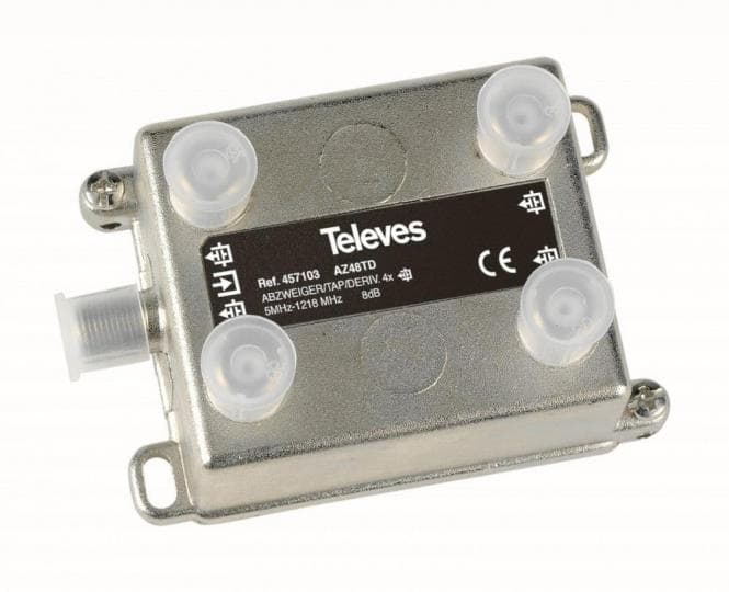 Televes 4-fach End-Abzweiger AZ48TD 5-1218 MHz AD:8dB 457103