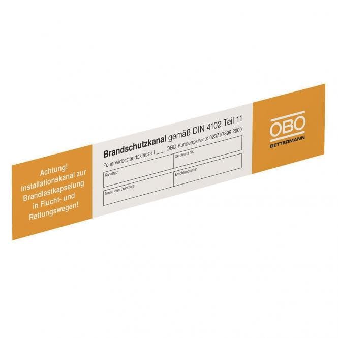 OBO KS-K DE Kennzeichnungsschild f.Kanalsysteme PVC 7214734