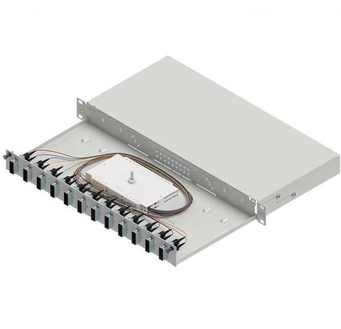 Easylan LWL-Spleißgehäuse Basic LSB1B113 1HE 12x SC-Duplex Standard OM3 ausziehb.