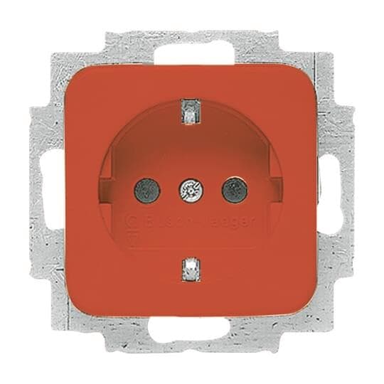 BJ SCHUKO Steckdosen- 20 EUC-217-101 Einsatz rot RAL3020 SI/Reflex