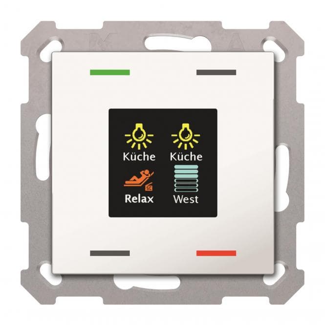 MDT Taster Smart 55 4-fach mit Farbdisplay Reinweiß glänzend BE-