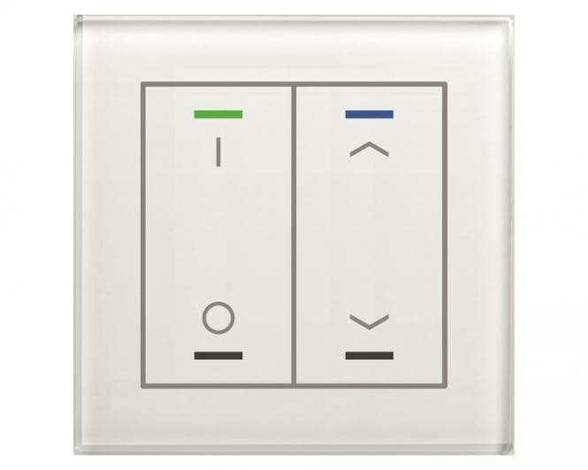 MDT Glastaster II Light 2-fach RGBW mit Temperatursensor Weiß Schalten_Jalousie