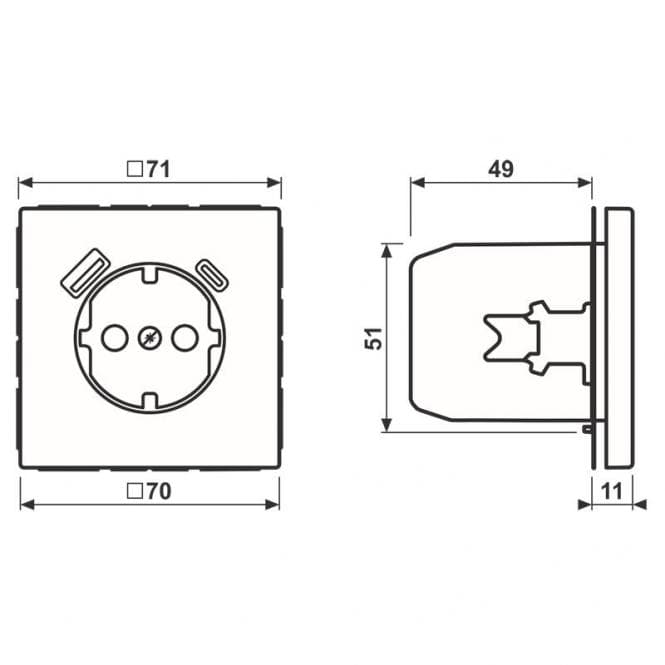 Jung SCHUKOsteckdose LS1520-15CAWWM m.USB Typ AC schneeweiß