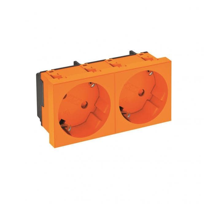 OBO STD-D3S ROR2 Steckdose 33° 2-fach Schutzkontakt 6120105