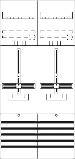 Striebel Komplettfeld 2 Zähler DF27C2 bestückt und vorverdrahtet 1050mm BH3