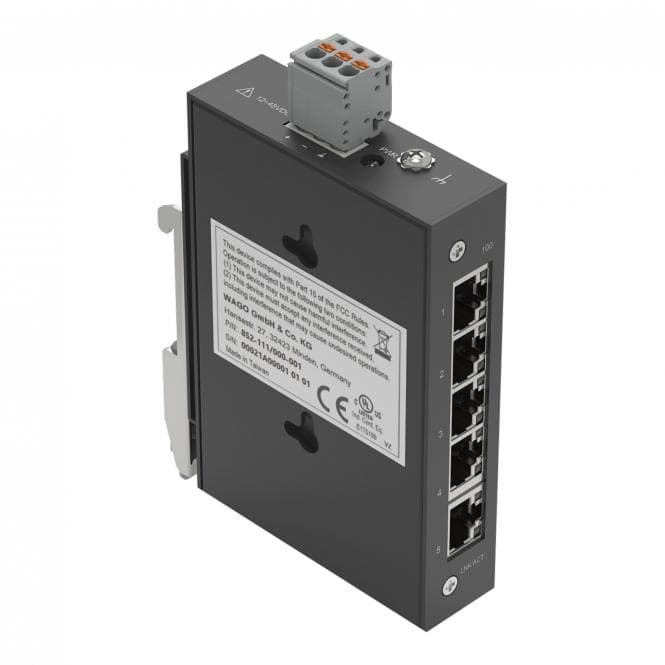 WAGO 852-111/000-001 Industrial-ECO- Switch,5 Ports 100Base-TX,schwarz