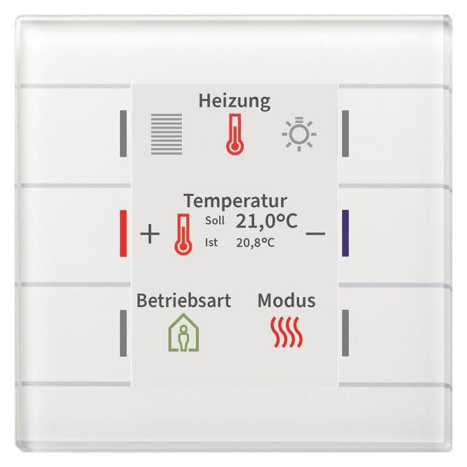 MDT Glastaster II Smart mit Farbdisplay und Temperatursensor, Weiß BE-GT2TW.02