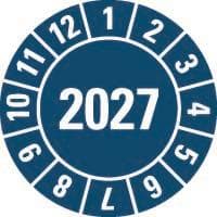 HEIN 189464 Prüfplakette HEIN_189464 2027 blau Folie selbstklebend D=30mm (Inhalt 1 Stück)
