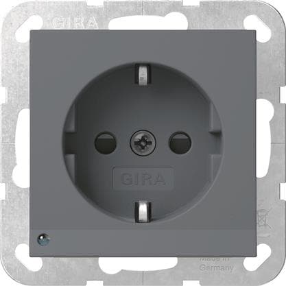 GIRA 417028 SCHUKO-Steckdose LED-Leu.+ Shutter System 55 Anthrazit
