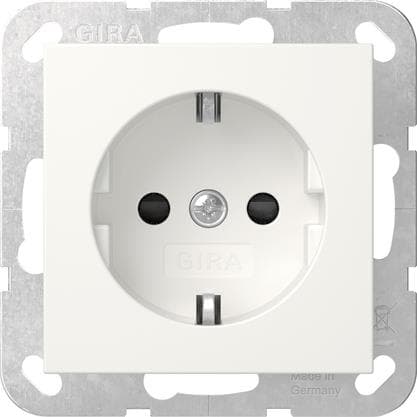 GIRA 418327 SCHUKO-Steckdose m.Shutter SRK System 55 Reinweiß seidenmatt