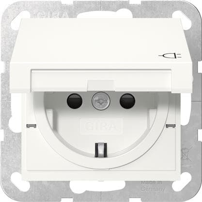GIRA 441427 SCHUKO-Steckdose KD+Shutter System 55 Reinweiß seidenmatt
