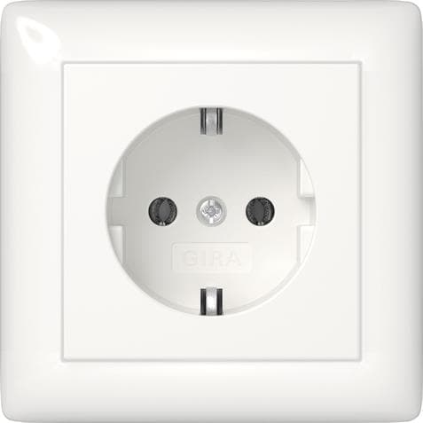 GIRA 444003 SCHUKO-Steckdose Vollplatte Standard 55 Reinweiß glänzend