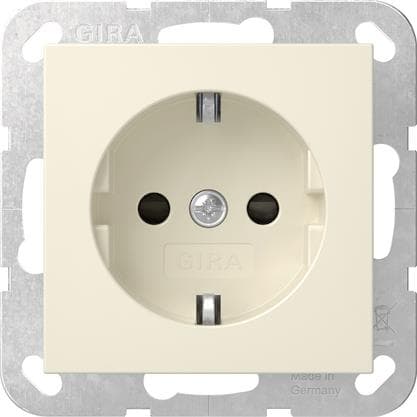 GIRA 445301 SCHUKO-Steckdose m.Shutter System 55 Cremeweiß glänzend