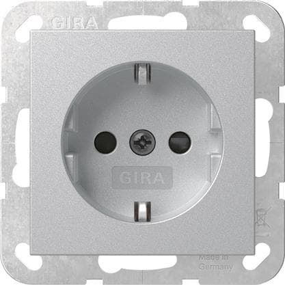 GIRA 445326 SCHUKO-Steckdose m.Shutter System 55 Farbe Alu