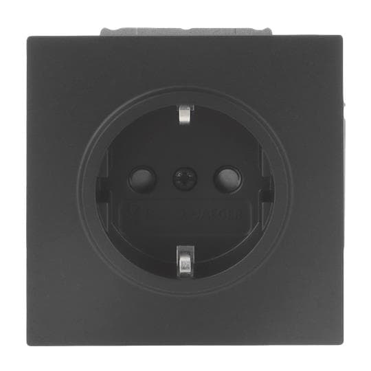 BJ SCHUKO Steckdose Safety+ 20 EUCB-45M schwarz Busch-art linear