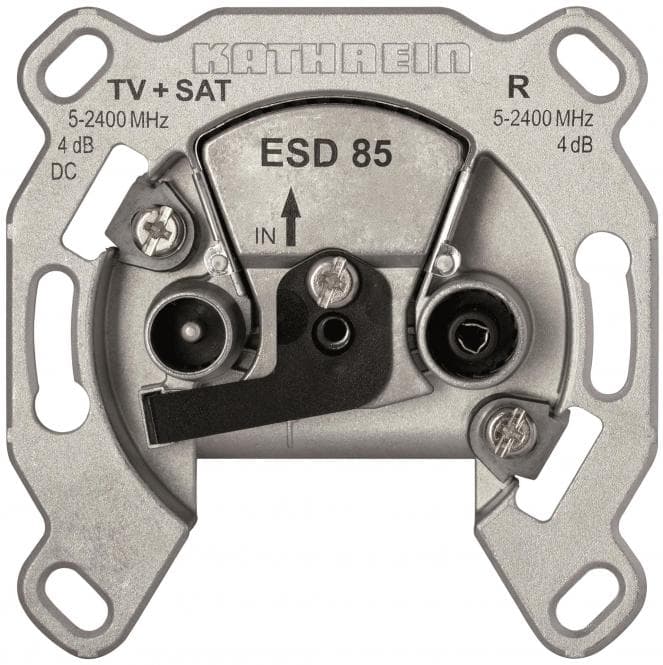 KATH Antennendose Stich 2fach ESD 85 0,15-30/87-108+47-68/118-2400MHz AD:1dB