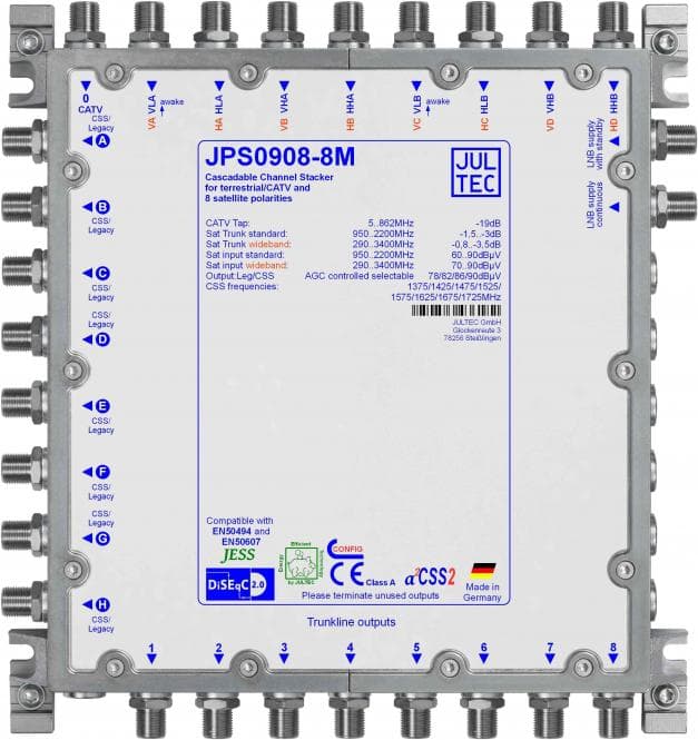Jultec Einkabelmultischalter JPS0908-8M 9 auf 8/8UB
