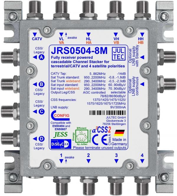 Jultec Einkabelmultischalter JRS0504-8M 5 auf 4/8UB