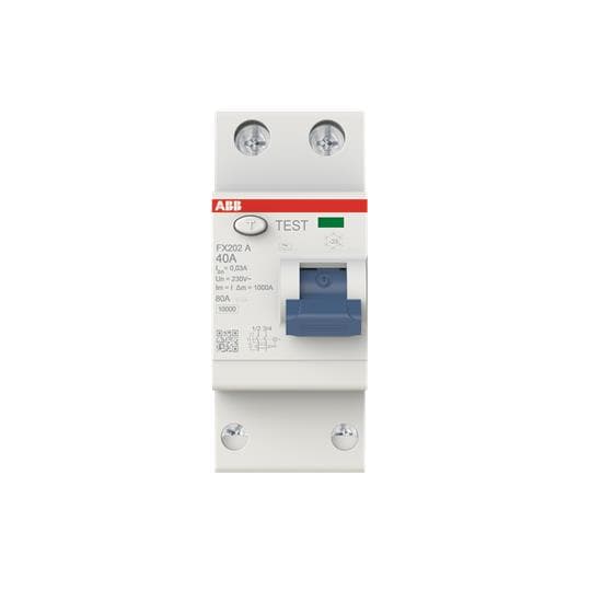 ABB FI-Schutzschalter FX202A-40/0,03 2P,Typ A,40A,30mA 2CSF202165R1400