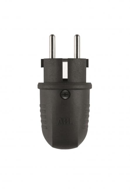 ABL Original Winkelstecker 100000040 SCHUKO & fr-be Gummi (TPE) schwarz IP44