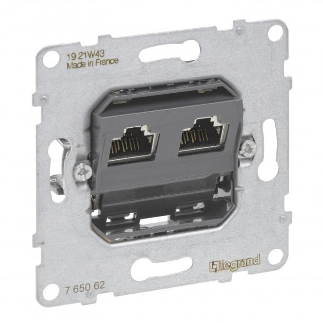 Legrand 765062 SEANO Einsatz Datendose 2xRJ45 Kat.6A STP geschirmt
