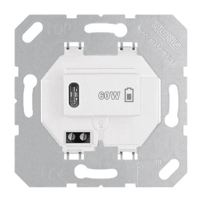 Jung USBPD60CWW USB- USB PD60 C WW Ladegerät PD 1xTyp C alpinweiß