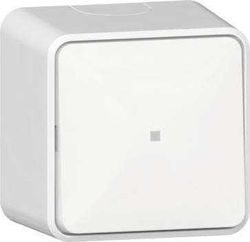 GIRA 315613 Wipptaster Wechsler Kontrollfenster+Schild AP Reinweiß
