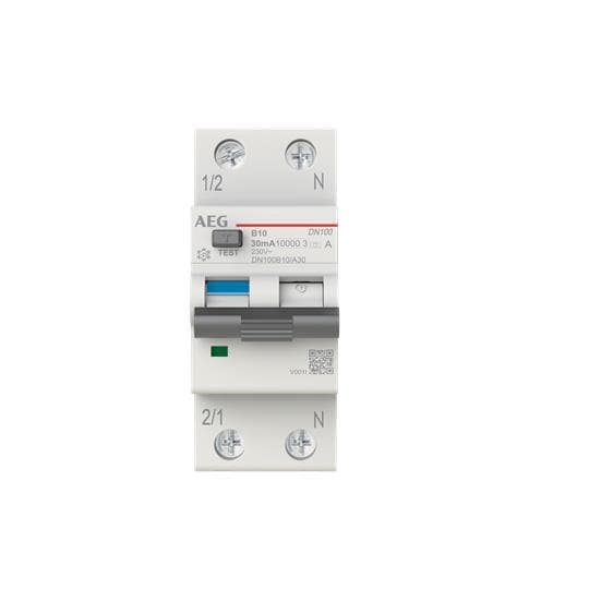 AEG Fi-Ls Schalter DN100B10/A30 B10A/0,03A 2-polig 10kA 2CSR975131R1105