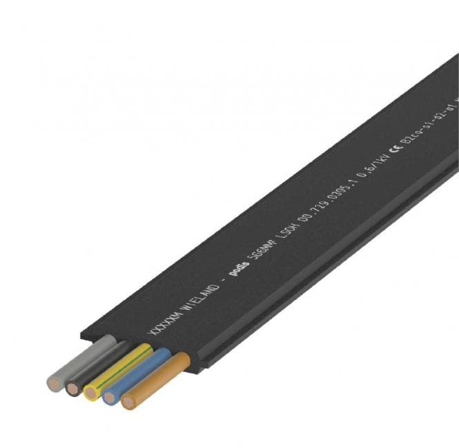 WIEL Flachleitung LSHF 5G16 PodisCon schwarz - Meterware - 00.771.0307.1