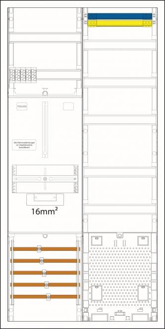 f-tronic 3Punkt Zählerschrank 7190200 1 ZP 16mm² 1 VAPZ 3HZ721APZL-16