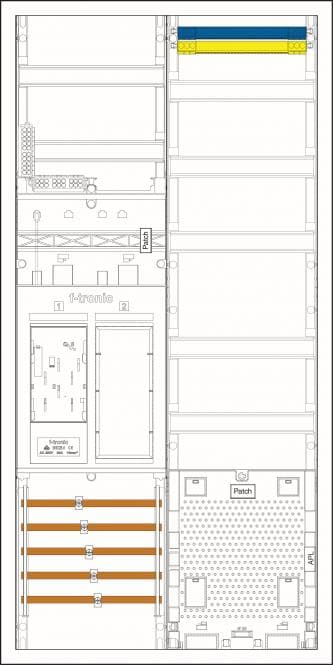 f-tronic Komplettschrank eHZ EHZ721APZ 1ZP, 2 Felder, APZ, 1100x550 7195098