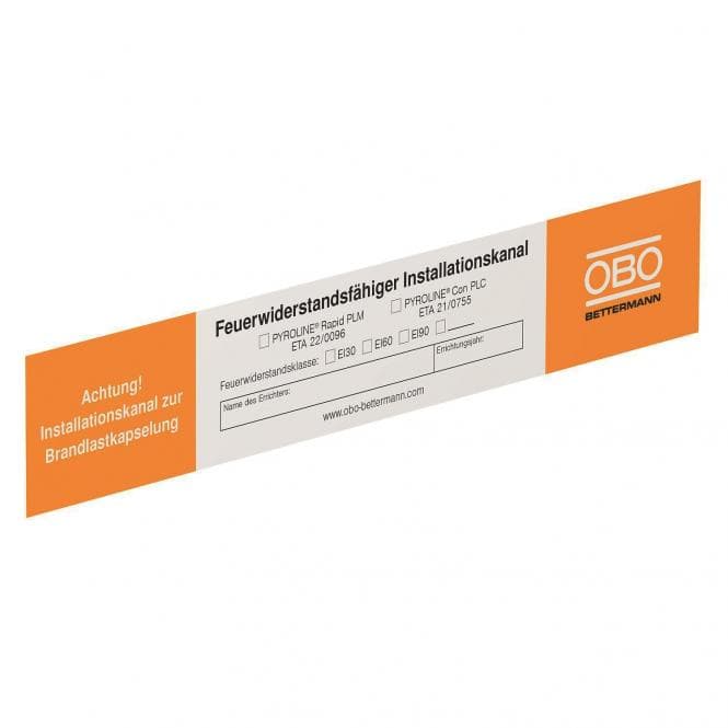 OBO IP PYL DE Kennzeichnungsschild f.Kanalsystem 250x43 7214740 (Inhalt 10 Stück)