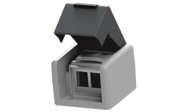 EasyLan Modulaufnahme fixLink CKVDFD44 D* leer AP ger.Abgang 2f IP44 sw/gr