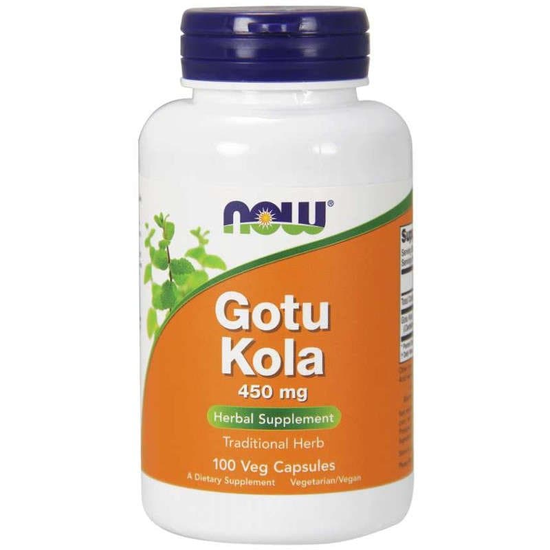 Wsparcie Mózgu Wąkrota Azjatycka Now Foods Gotu Kola 450mg 100kaps