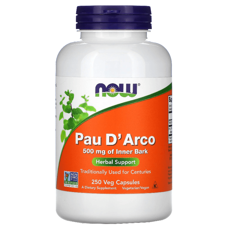 Trawienie Kora Drzewa Tabebuia Now Foods Pau D'Arco 500mg 250vkaps
