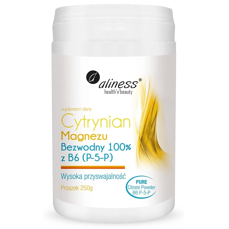 Minerały Magnez Aliness Cytryniam Magnezu Bezwodny + B6 250g
