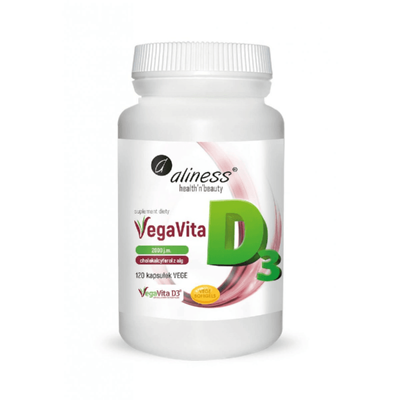 Witaminy D Aliness D3 Vegan 2000IU 120kaps