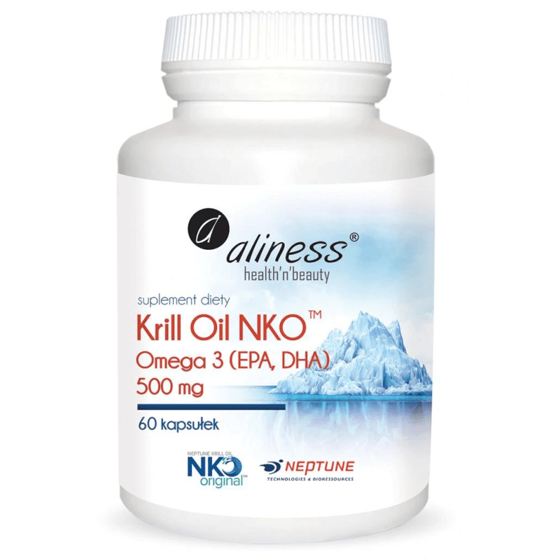 Kwasy Tłuszczowe Omega Aliness Krill Oil NKO 500mg 60kaps