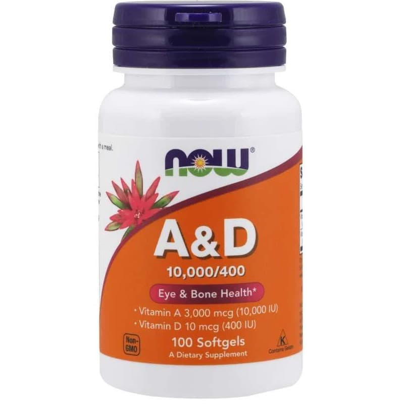 Witaminy A + D Now Foods Vit A & D 100softgels