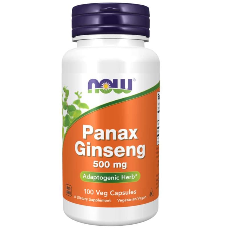 Adaptogeny Wszechlek Żeń-szeń Now Foods Panax Ginseng 100kaps