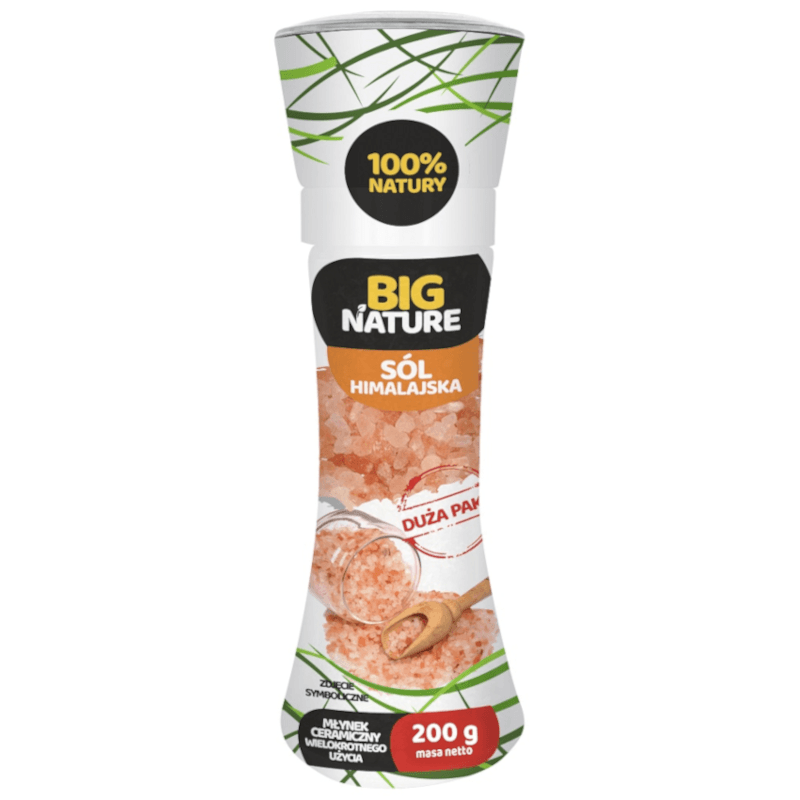 Przyprawa Sól Big Nature Sól Himalajska Różowa Gruba Młynek 200g