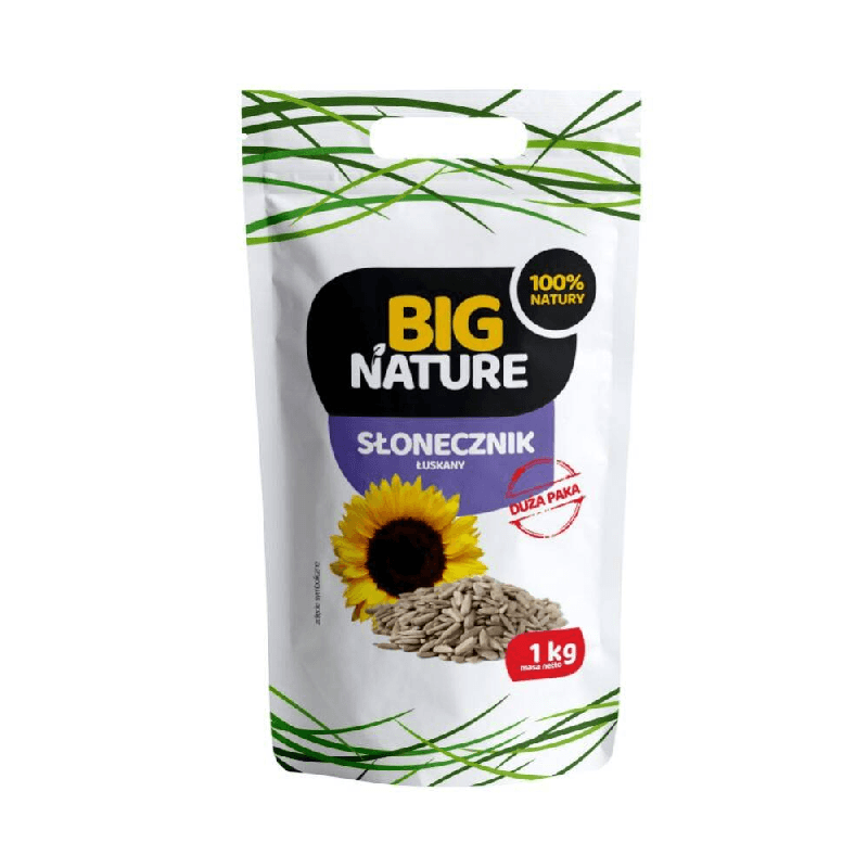 Zdrowa Żywność Pestki Big Nature Słonecznik Łuskany 1000g