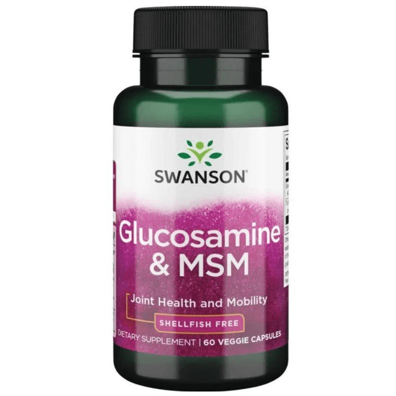 Regeneracja Stawów Glukozamina + Siarka Organiczna Swanson Glucasamine & MSM Vegetarian 60vkaps