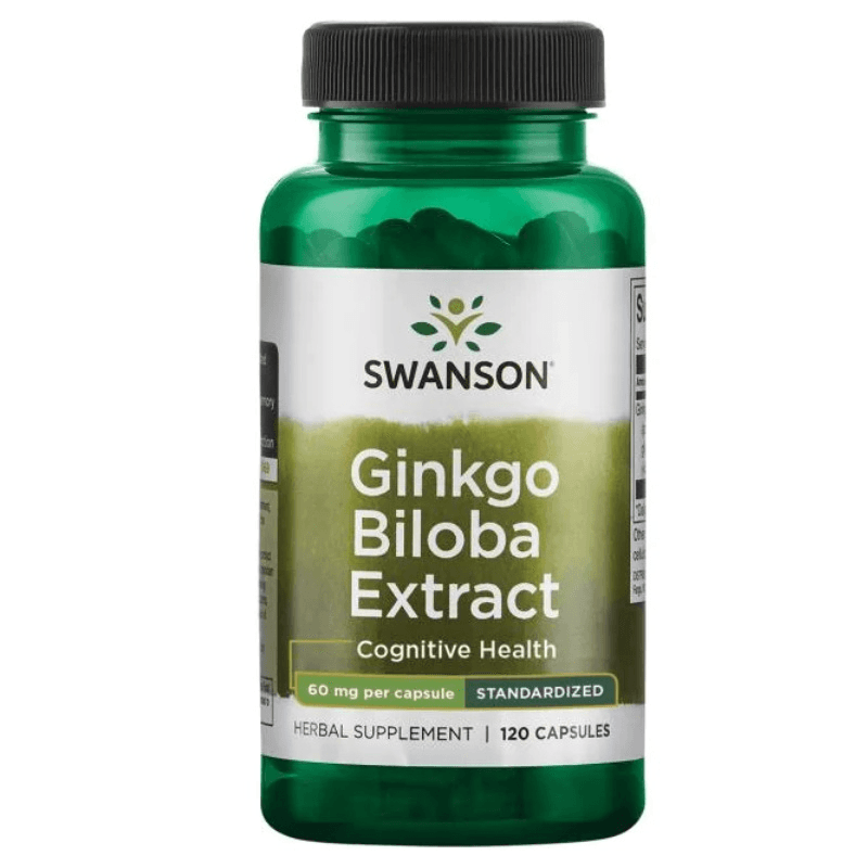 Pamięć i Koncentracja Miłorząb Japoński Swanson Ginkgo Biloba Extract 60mg 120kaps