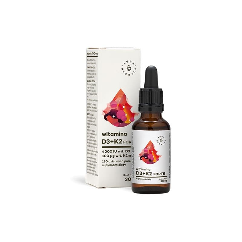Witaminy D + K Aura Herbals Witamina D3 4000IU K2 30ml